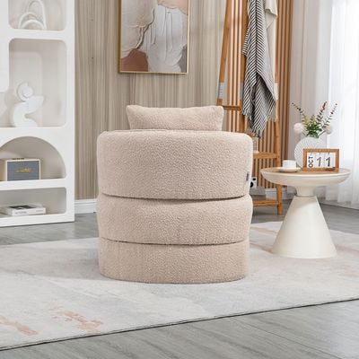 Vinci 1-Seater Fabric Accent Chair - Beige - With 2-Year Warranty